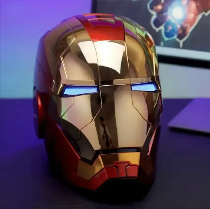 Iron Man MK5 Helmet Wearable Motorized Flip Up LED Eyes Remote