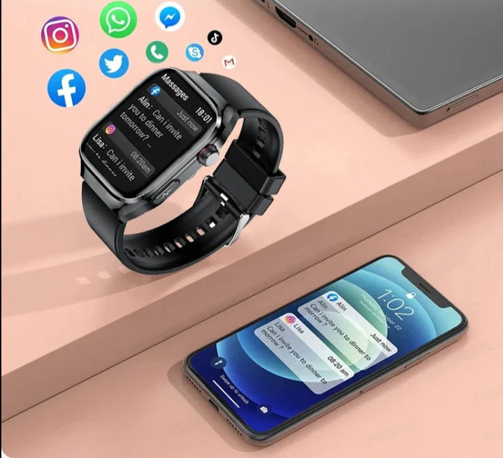 Blood Pressure &amp; Heart Rate Monitoring Smartwatch