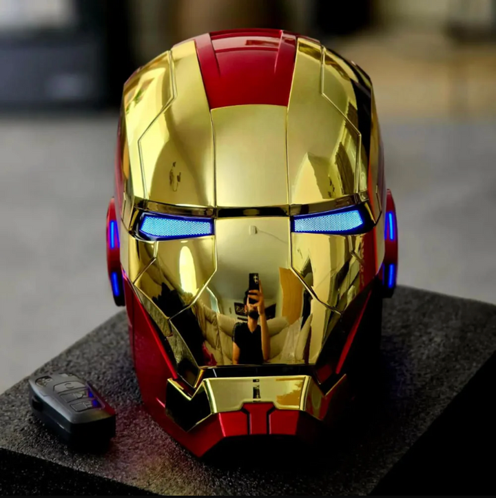 Iron Man MK5 Helmet Wearable Motorized Flip Up LED Eyes Remote