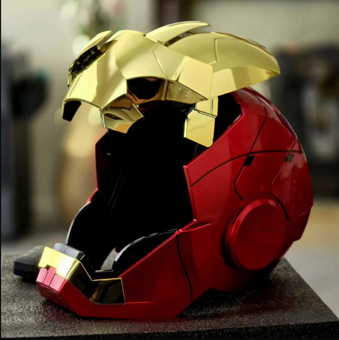 Iron Man MK5 Helmet Wearable Motorized Flip Up LED Eyes Remote