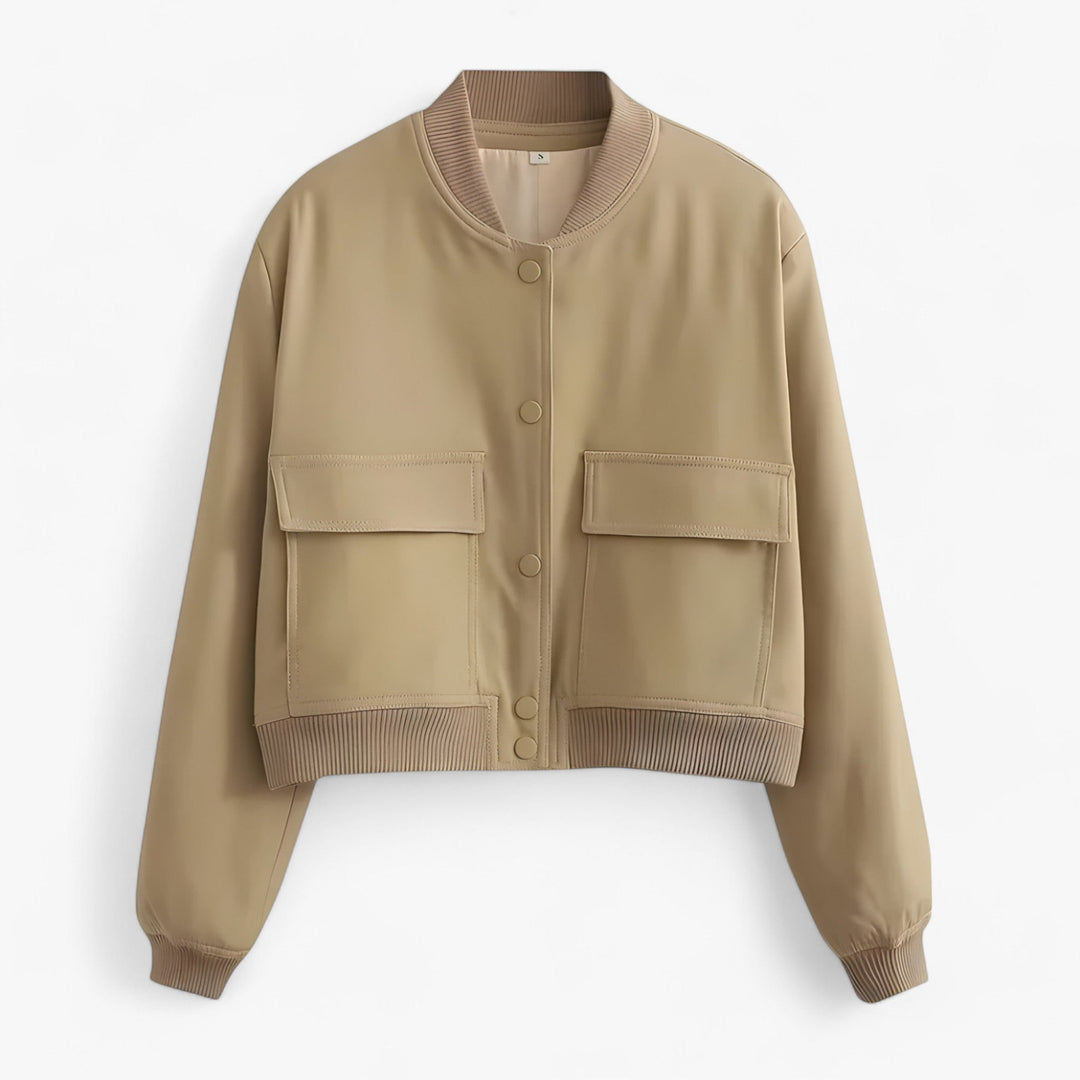 Women's Bomber Aviator Jacket Crop Autumn Winter