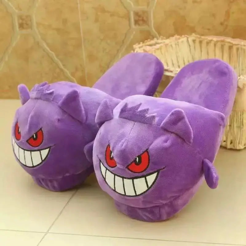 Gengar Plush Slippers Soft Indoor Home Shoes Non-Slip EVA Sole Unisex