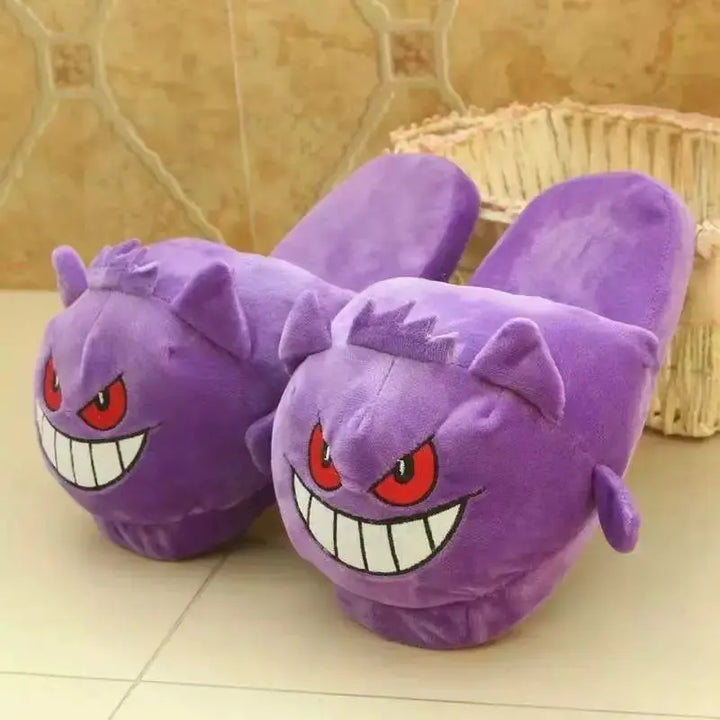 Gengar Plush Slippers Soft Indoor Home Shoes Non-Slip EVA Sole Unisex