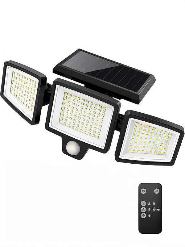 Solar-Powered LED Floodlight Sensor Light 2500 Lumen 210-LED IP65