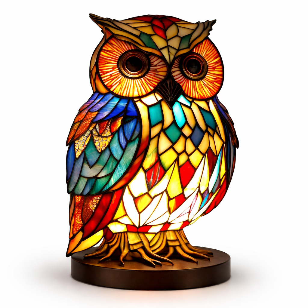 Stained Glass Mosaic Table Lamp LED Decorative Night Light Home Decor