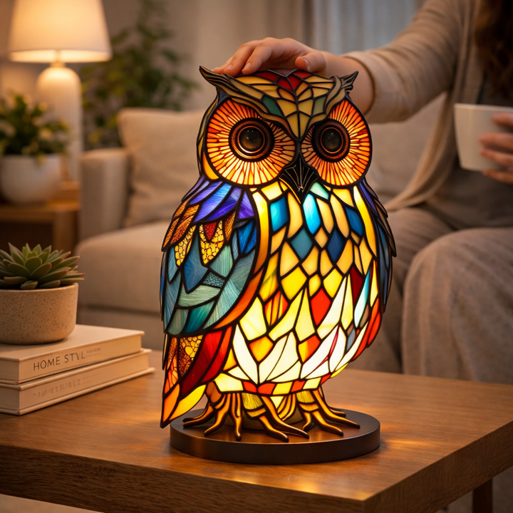 Stained Glass Mosaic Table Lamp LED Decorative Night Light Home Decor