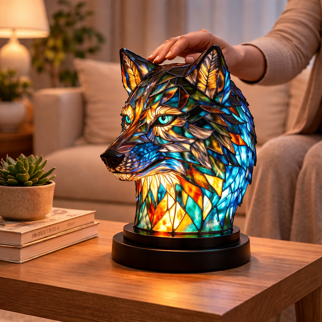 Stained Glass Mosaic Table Lamp LED Decorative Night Light Home Decor