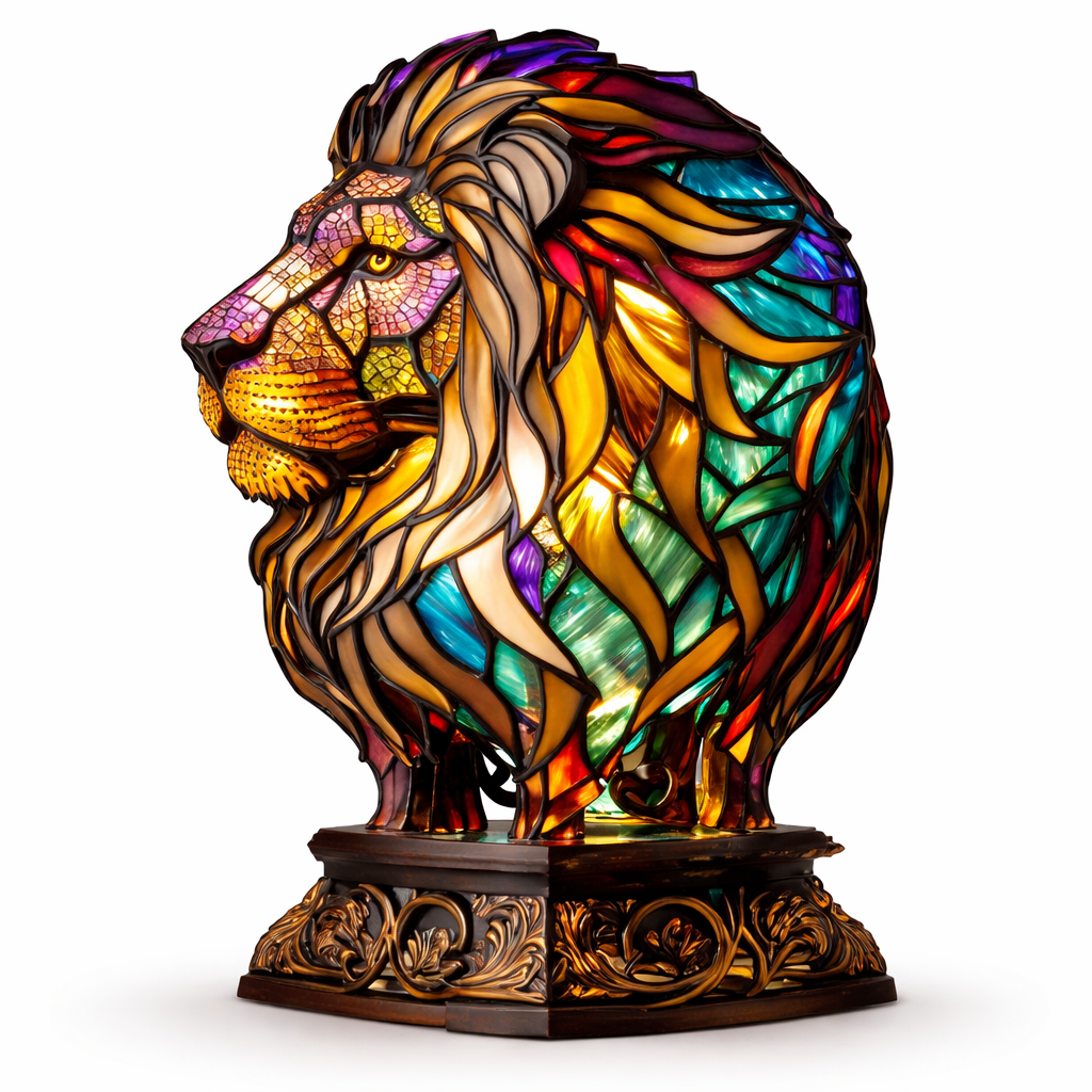 Stained Glass Mosaic Table Lamp LED Decorative Night Light Home Decor