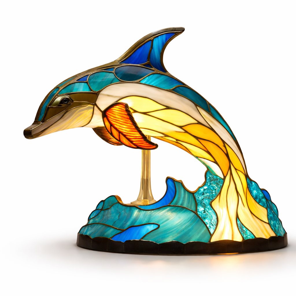 Stained Glass Mosaic Table Lamp LED Decorative Night Light Home Decor