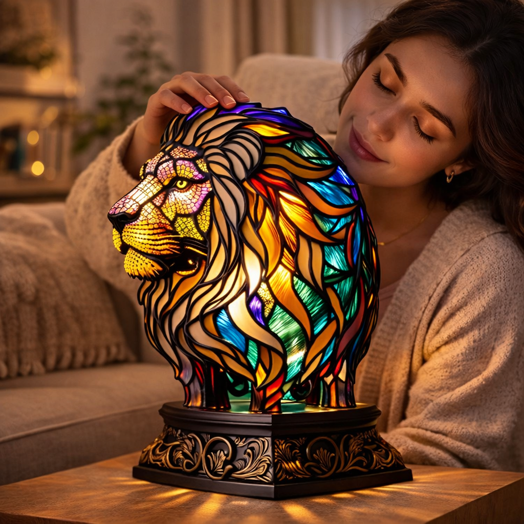 Stained Glass Mosaic Table Lamp LED Decorative Night Light Home Decor