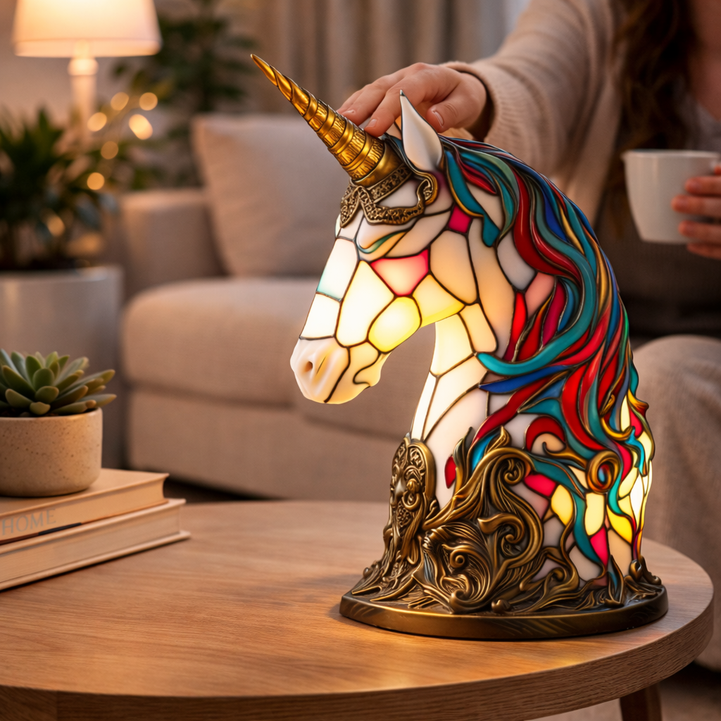 Stained Glass Mosaic Table Lamp LED Decorative Night Light Home Decor