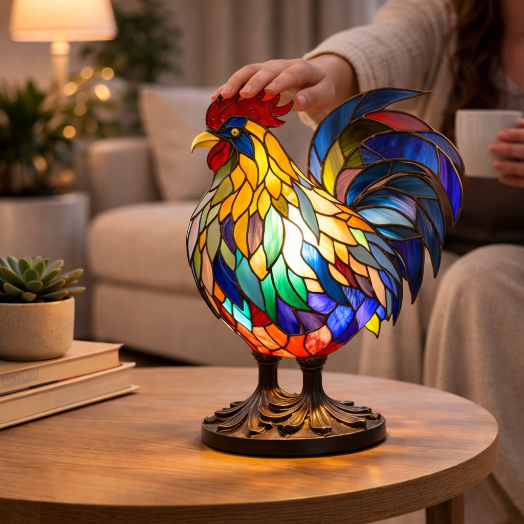 Stained Glass Mosaic Table Lamp LED Decorative Night Light Home Decor