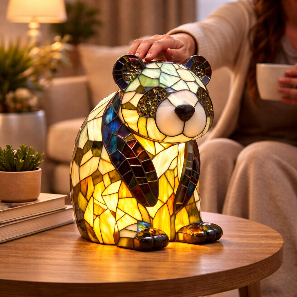 Stained Glass Mosaic Table Lamp LED Decorative Night Light Home Decor