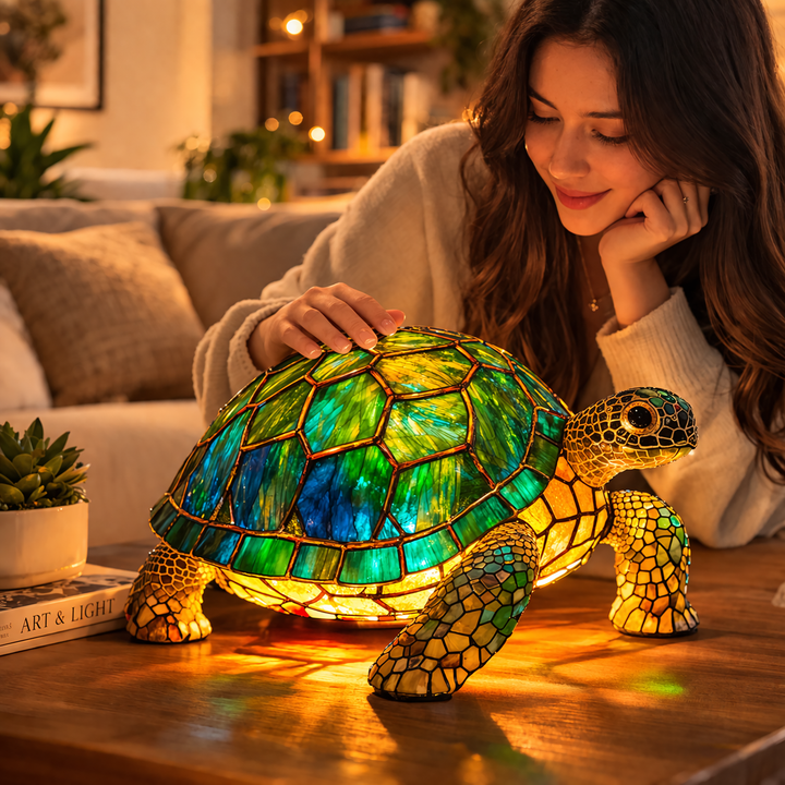 Stained Glass Mosaic Table Lamp LED Decorative Night Light Home Decor