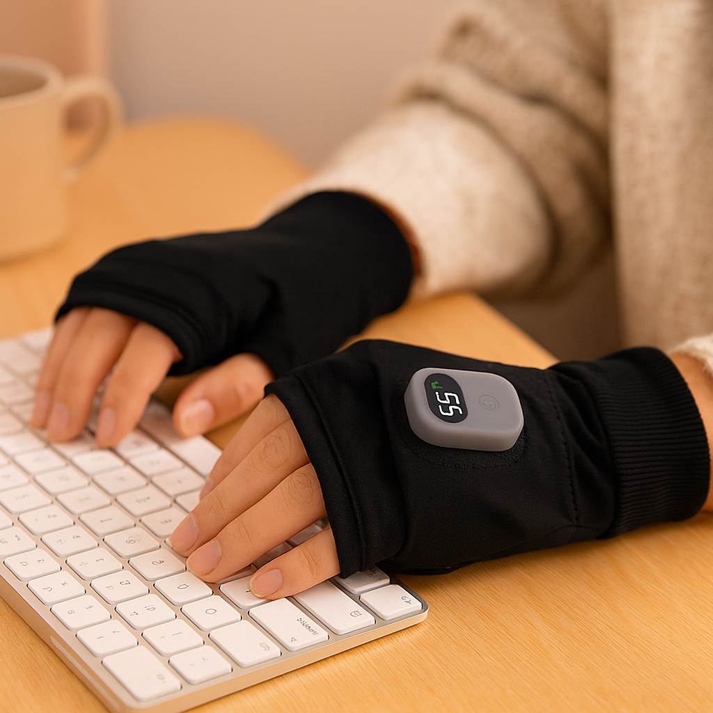 Fingerless Heated Gloves Mittens Hand Warmers for Typing and Gaming