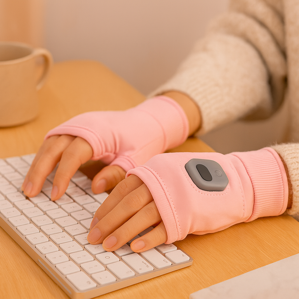 Fingerless Heated Gloves Mittens Hand Warmers for Typing and Gaming