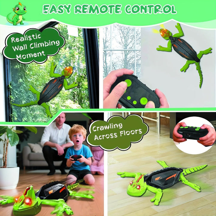 Remote Control Wall Climbing LED Gecko Lizard Robot Toy