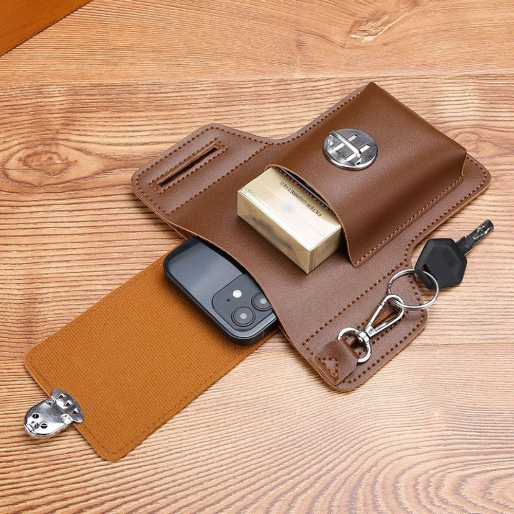 Leather Phone Case Belt Bag Pouch for Outdoor Use