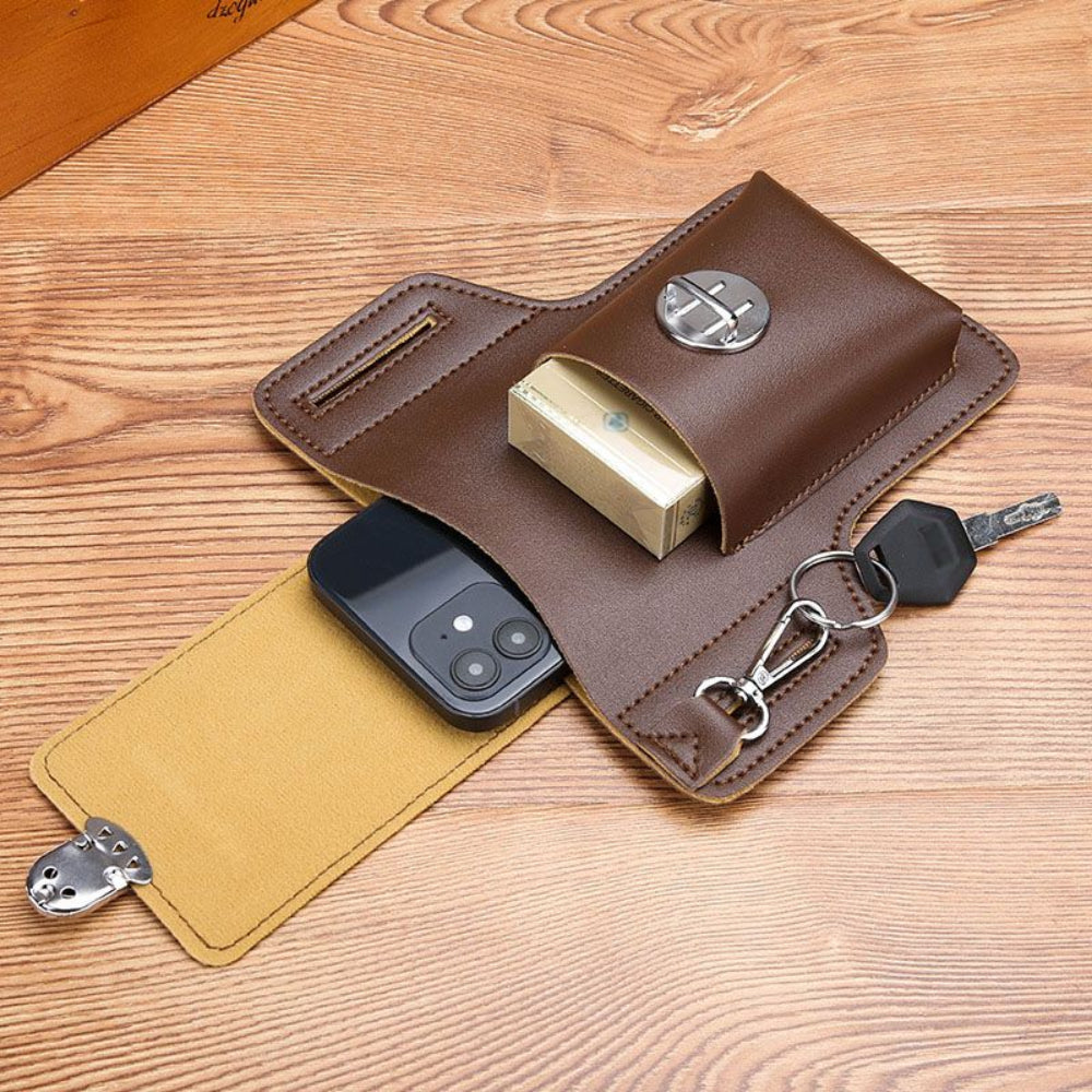 Leather Phone Case Belt Bag Pouch for Outdoor Use