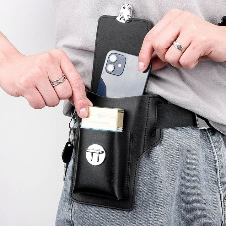 Leather Phone Case Belt Bag Pouch for Outdoor Use