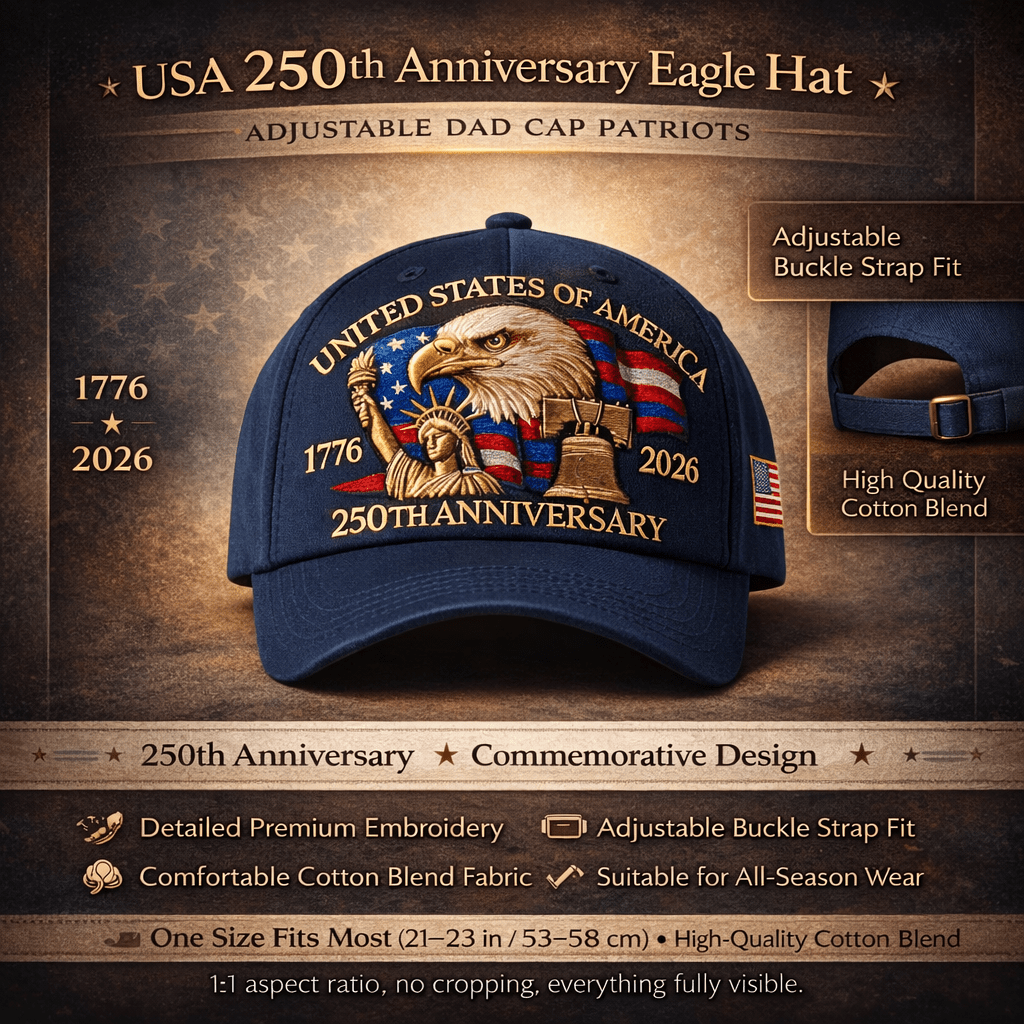 USA 250th Anniversary Eagle Adjustable Dad Cap Hat Patriots