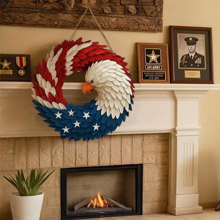 Eagle Wreath Veterans Wall Art Indoor Outdoor Wall Decor