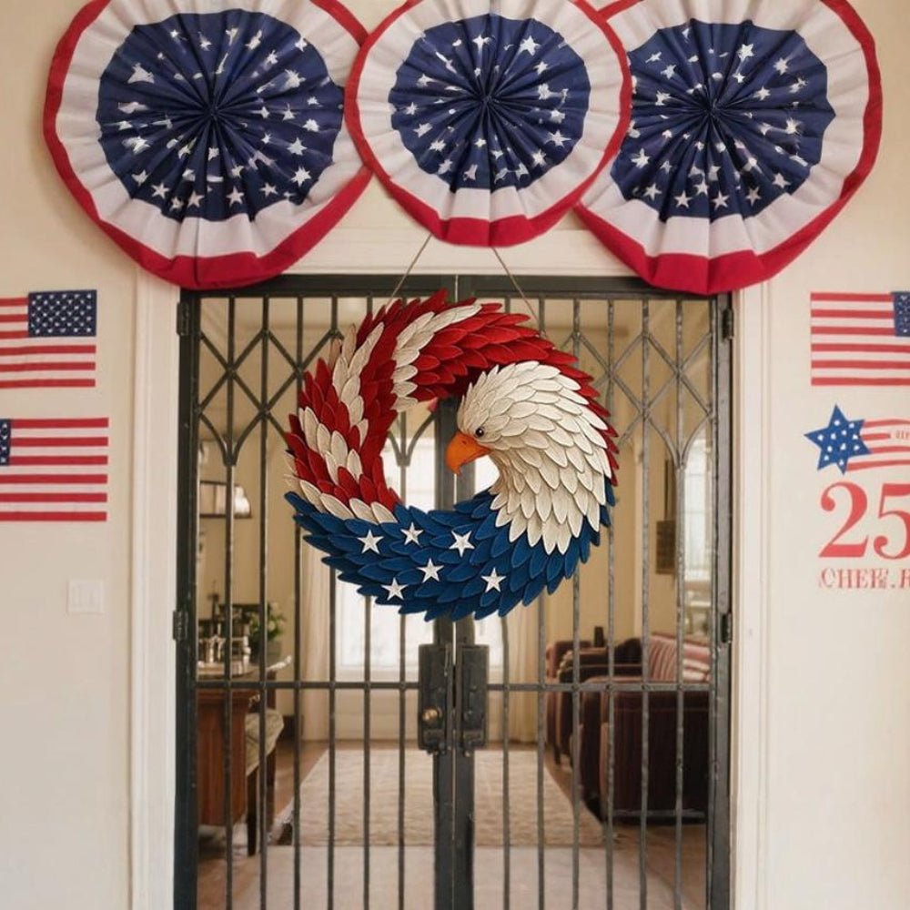 Eagle Wreath Veterans Wall Art Indoor Outdoor Wall Decor