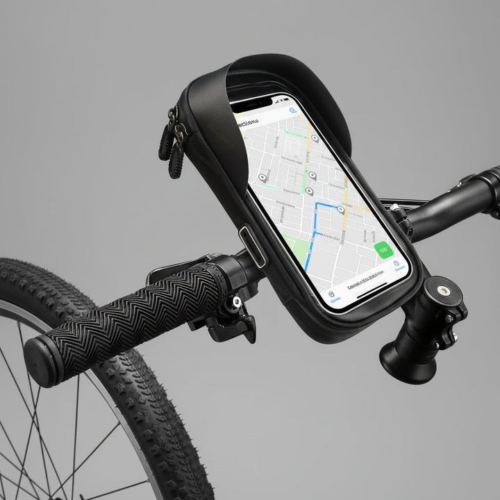 Waterproof Motorcycle Bike Phone Holder Handlebar Bag with 360 Swivel