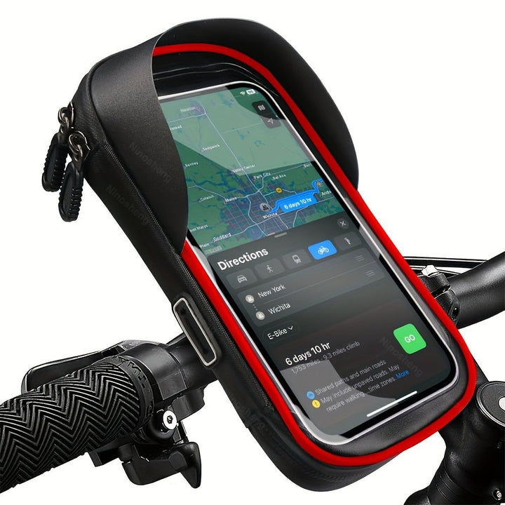 Waterproof Motorcycle Bike Phone Holder Handlebar Bag with 360 Swivel