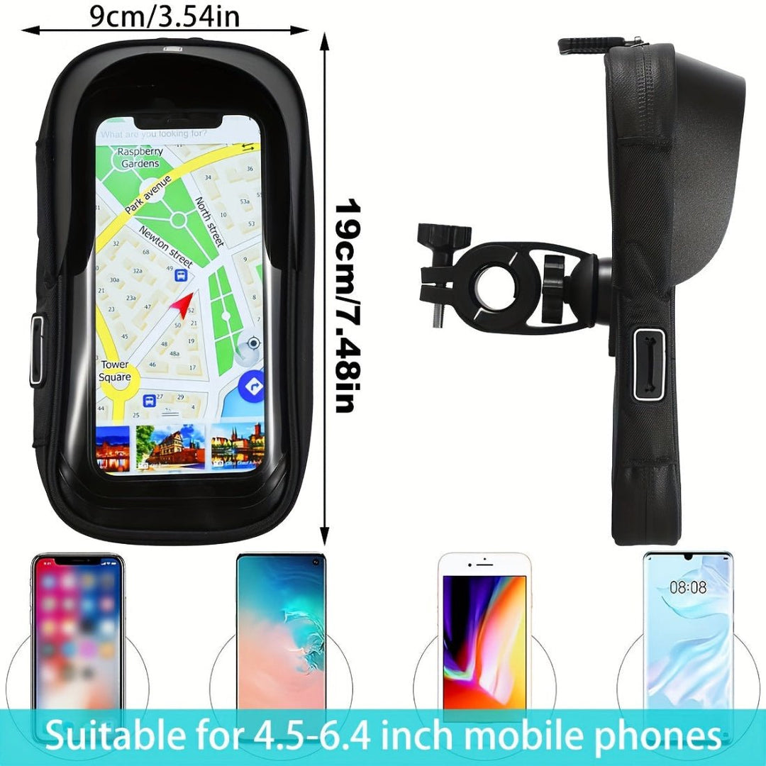 Waterproof Motorcycle Bike Phone Holder Handlebar Bag with 360 Swivel