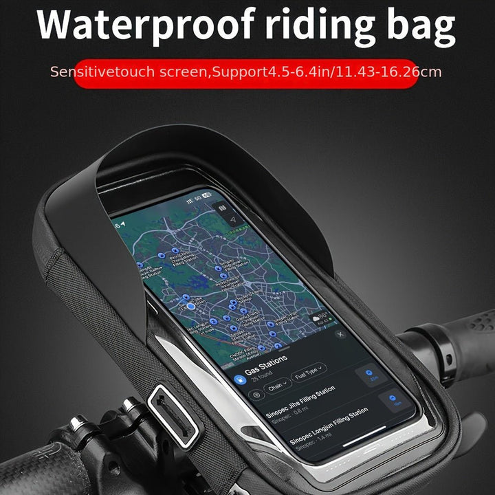 Waterproof Motorcycle Bike Phone Holder Handlebar Bag with 360 Swivel