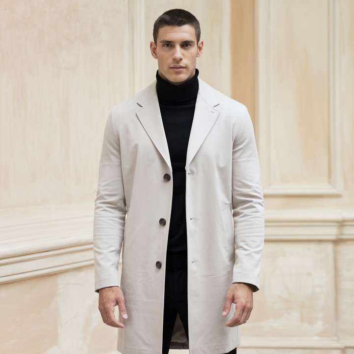 Long Cotton Jacket Business Casual Men