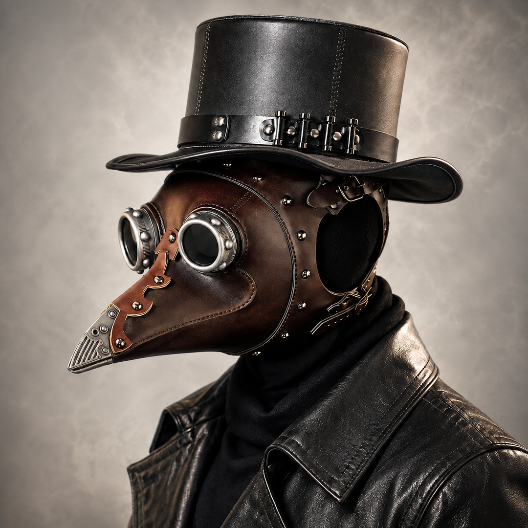 Plague Doctor Mask and Hat Steampunk Costume Accessories Set
