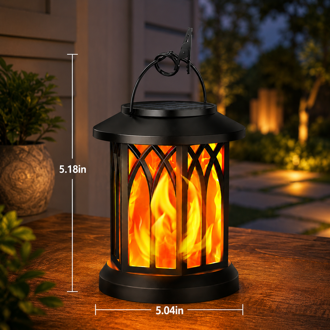 Outdoor Flame Lantern Light Waterproof Hanging LED Fire Effect Lamp