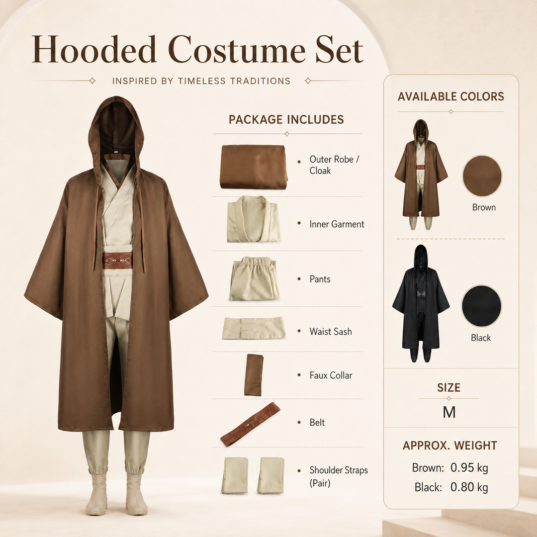 Jedi Robe and Cloak Costume Set for Men