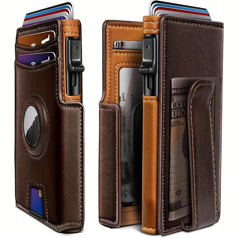 Metal RFID Wallet with Automatic Pop-Up and Airtag Slot