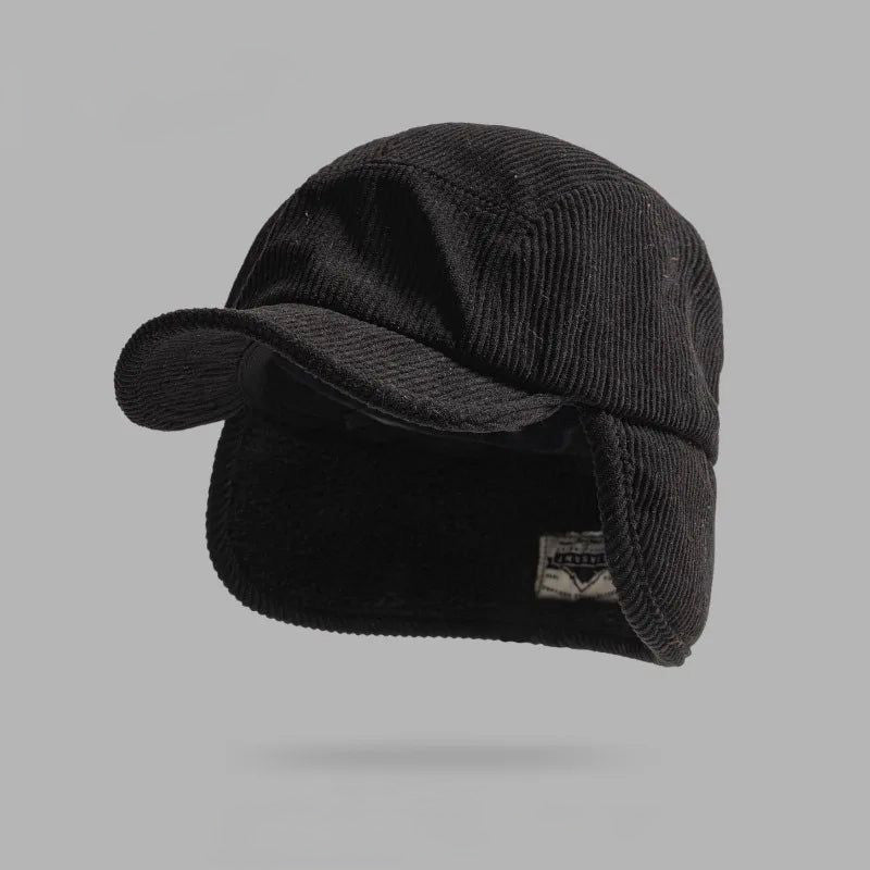 Corduroy Earflap Cap Winter Hat