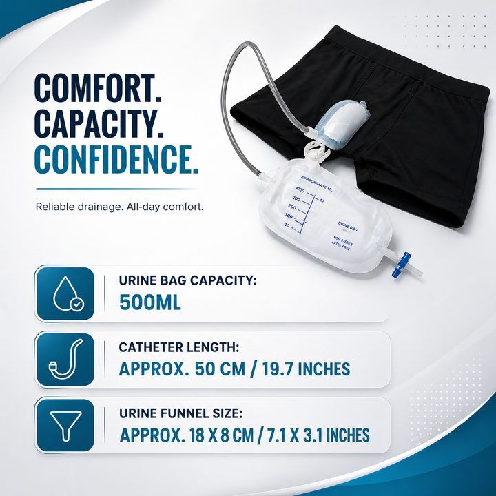 Portable Urinal Pants Underwear with Drainage Bag for Men adults