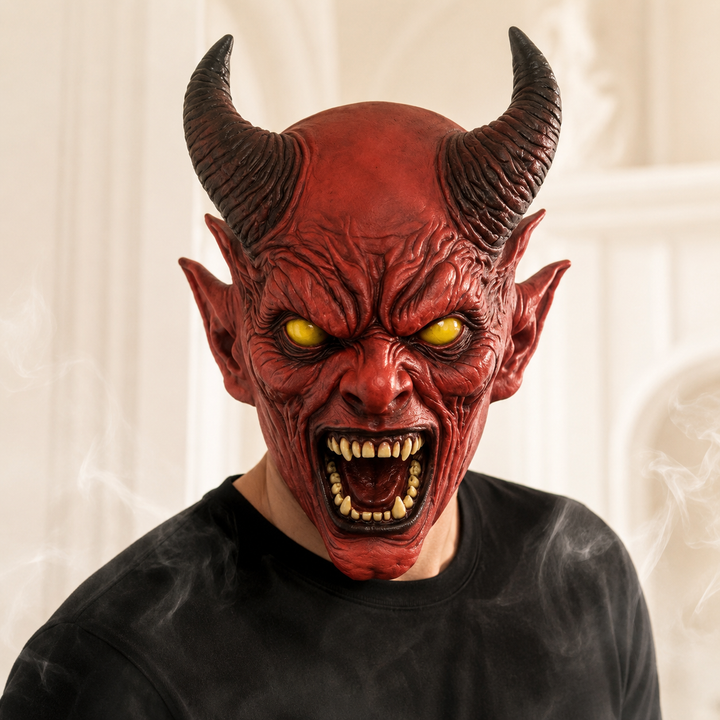 Latex Full Head Demon Mask Halloween Costume Accessory