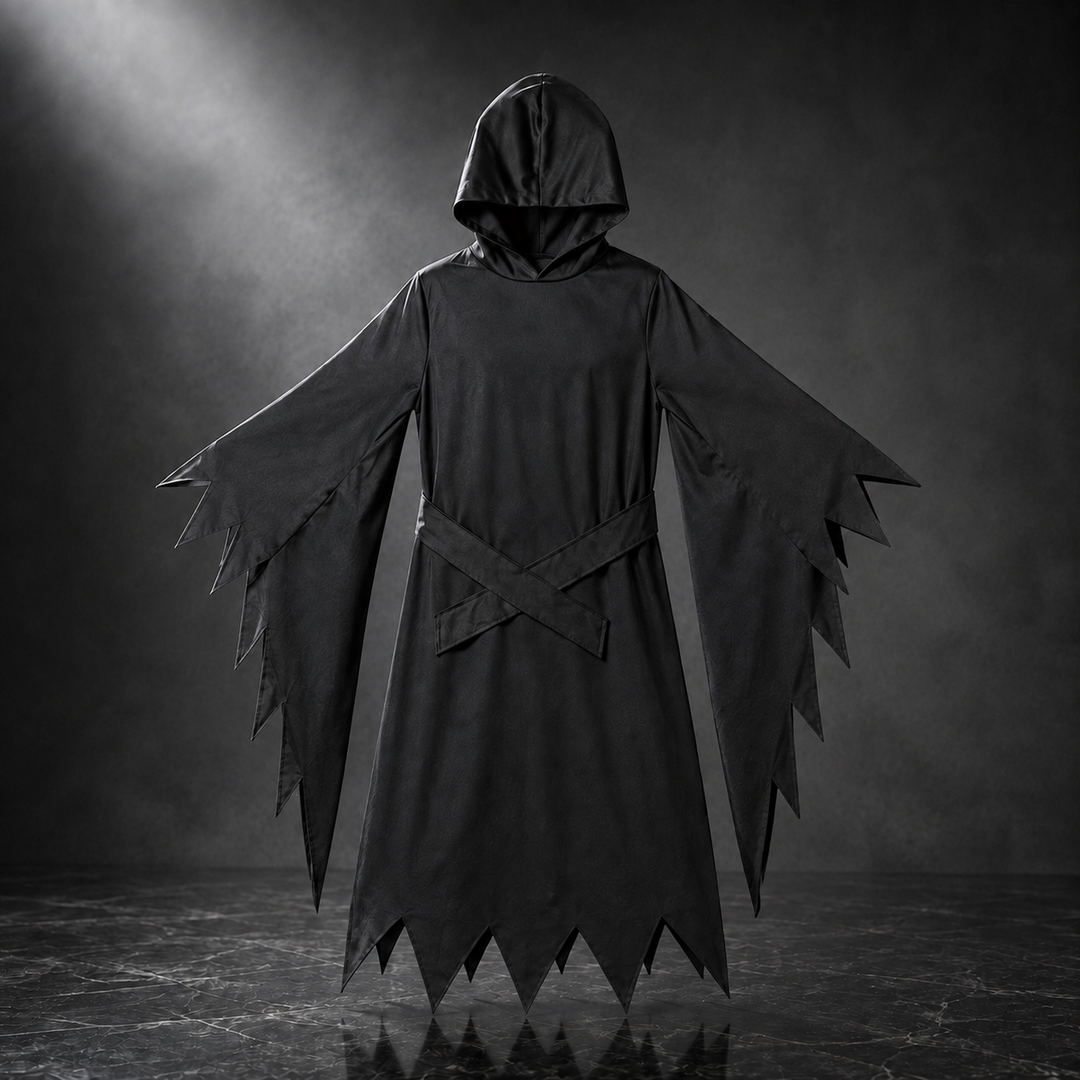 Hooded Robe Halloween Costume with Ghostface Mask and Hood