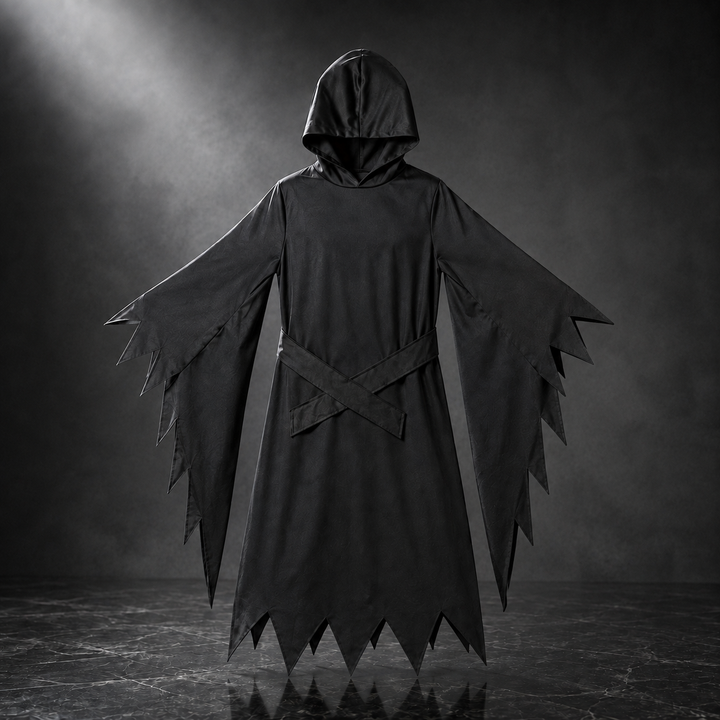 Hooded Robe Halloween Costume with Ghostface Mask and Hood