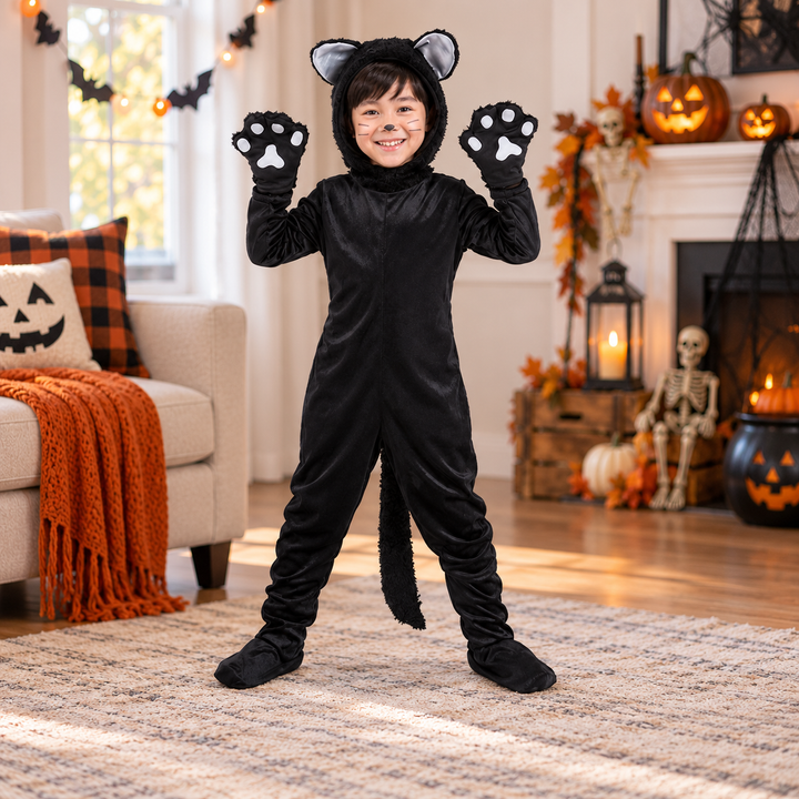 Couples Halloween Cat Bodysuit Costume Family Cosplay Set