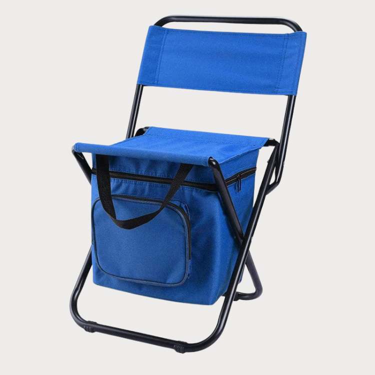 Foldable Camping Chair with Cooler Bag Portable Outdoor Fishing Picnic Stool