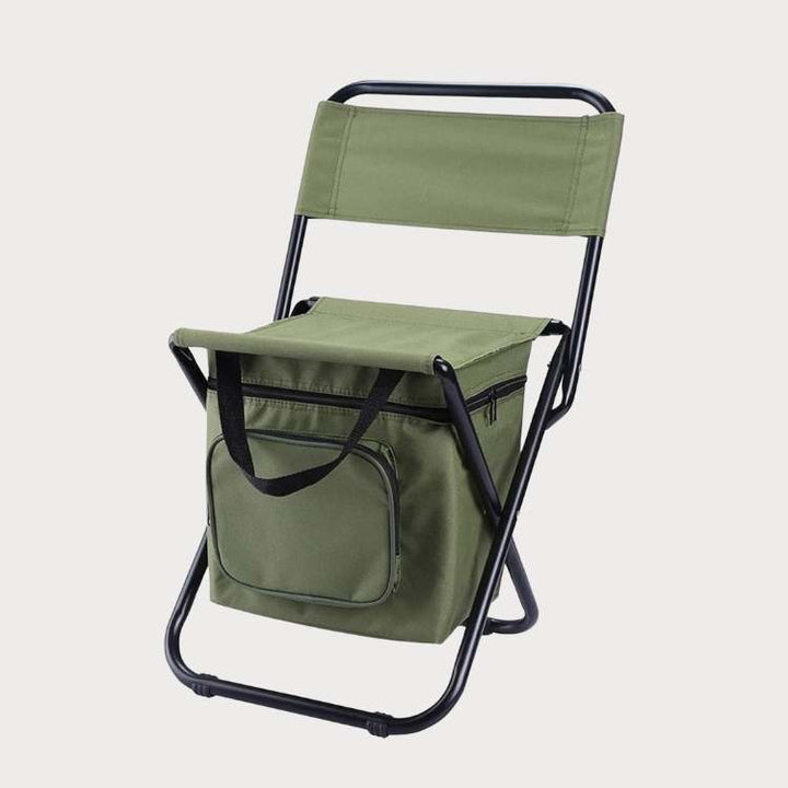 Foldable Camping Chair with Cooler Bag Portable Outdoor Fishing Picnic Stool