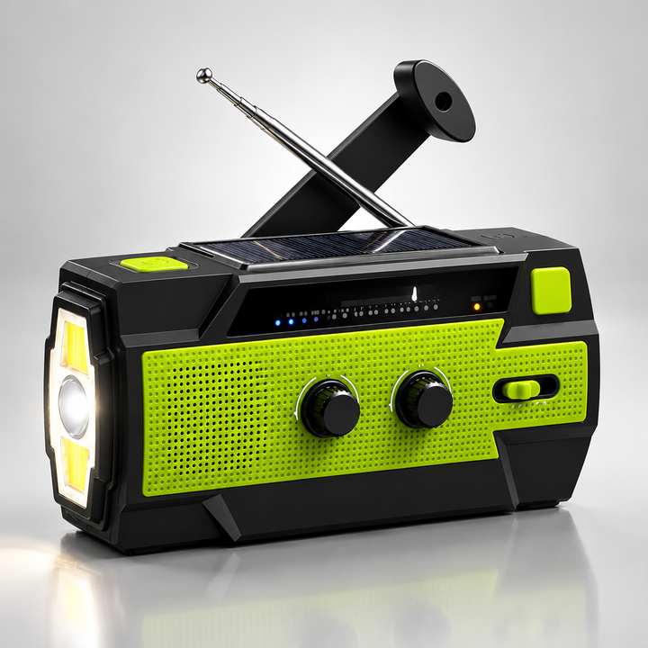 Emergency Radio Hand Crank Solar 4000mAh Power Bank SOS Flashlight
