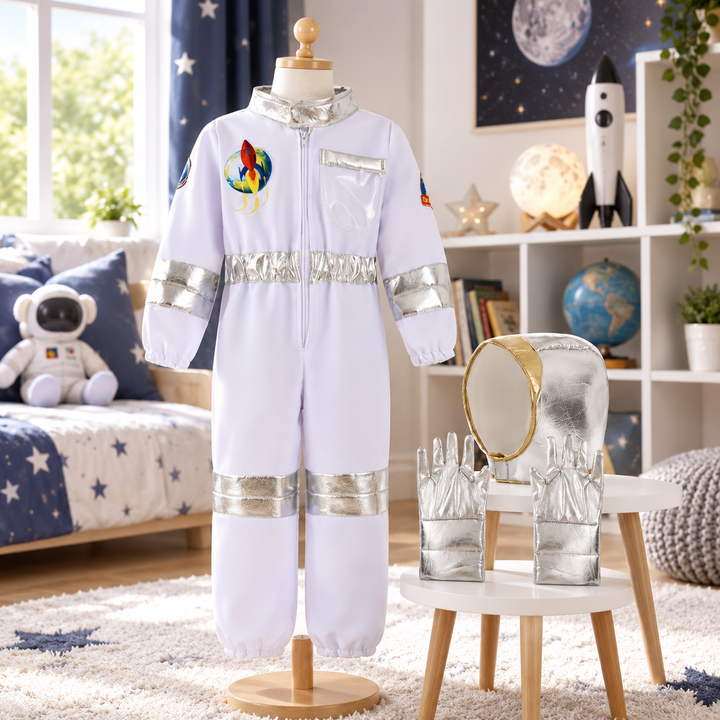 Kids Astronaut Costume Space Suit with Gloves and Helmet Set