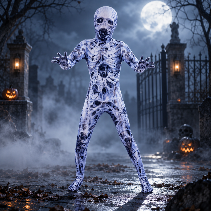 Kids Halloween Zombie Vampire Jumpsuit Costume Cosplay Outfit