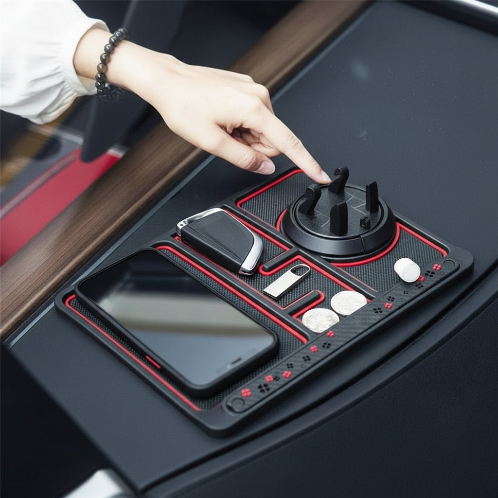 Car Mat Phone Holder Anti-Slip Aromatherapy Cool Light Accessory
