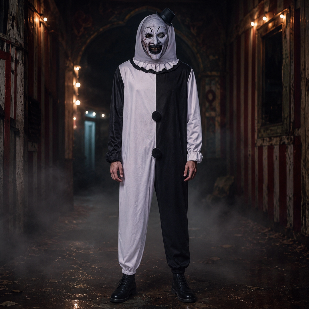 Clown Mask with Hat Halloween Horror Costume Accessory