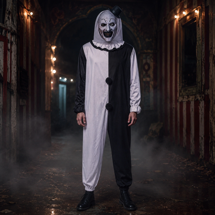Clown Mask with Hat Halloween Horror Costume Accessory